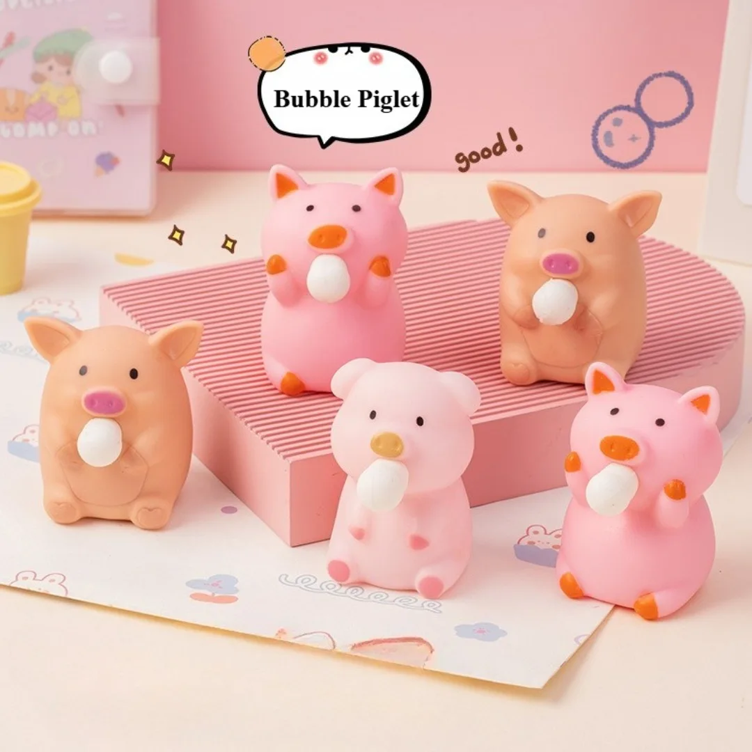 Creativo lindo cerdo escupir burbuja juguetes blandos Piggy juguete para apretar lindo Pigman alivio del estrés juguetes para niños regalo divertido ventilación juguete para apretar