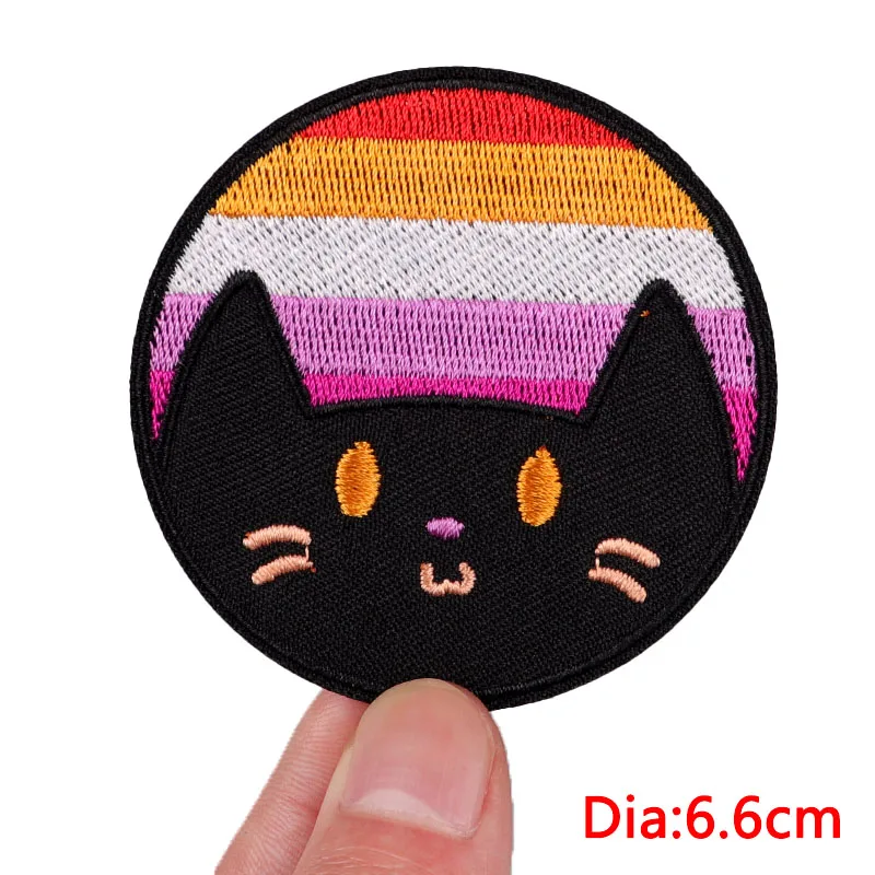 Pocket Cat Embroidery Patch Cute Cartoon Animal Patch Iron On Patches For Clothing Cat Embroidered Patches On Kids Clothes DIY