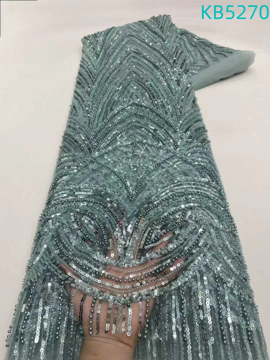 

Коричневая ткань с пайетками и бисером, африканское кружево из тюля, высококачественная ткань с золотой вышивкой пайетками 2026 для шитья KB5270