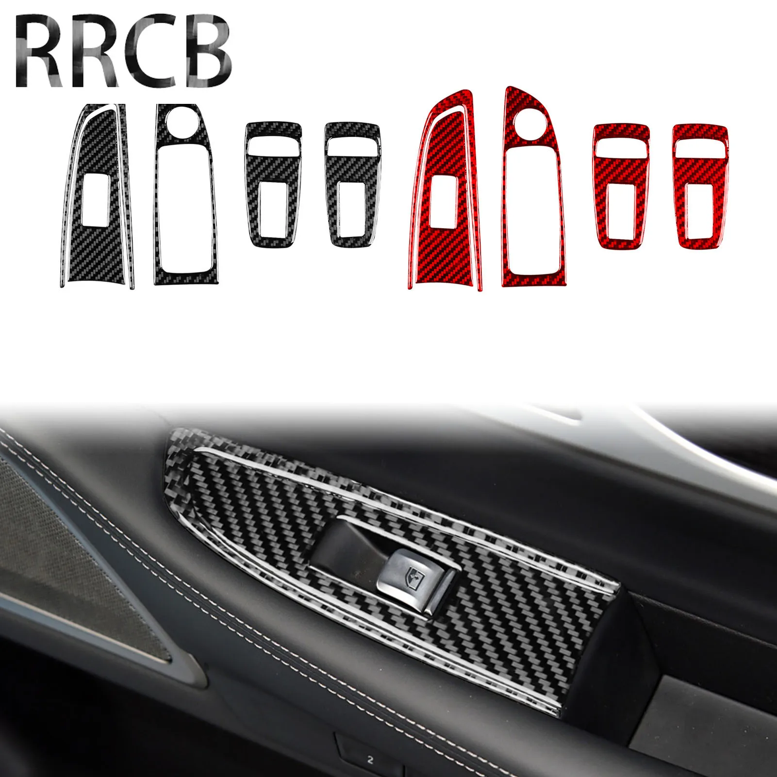 

For BMW 7 Series G11 G12 730i 740i 750i 2015-2022 Carbon Fiber Window Lift Control Panel Interior Cover Sticker Car Accessories