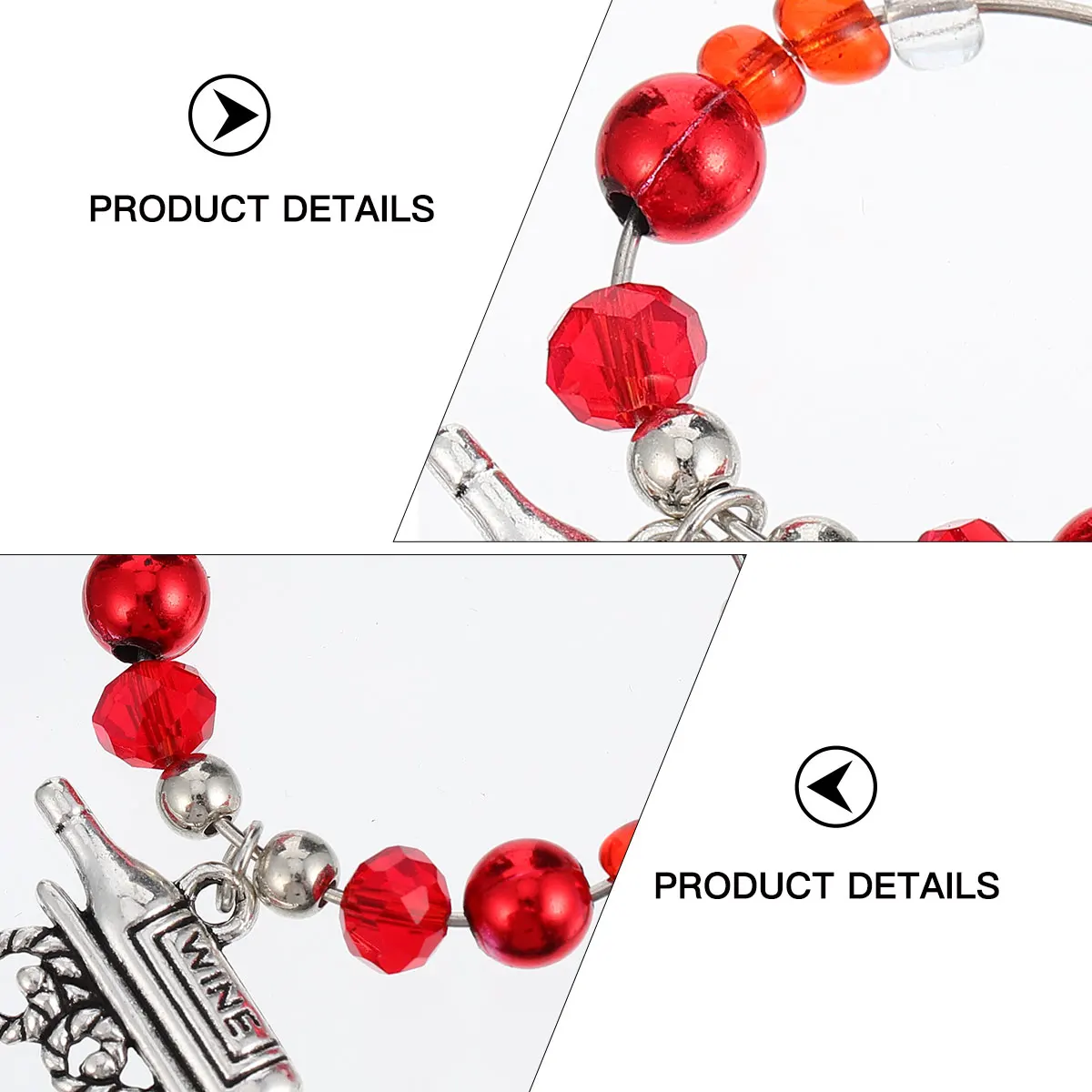 

6pcs Wine Glass Charms Christmas Creative Cup Identifier Festival Drink Marker Red Glass Charm Decor For Anniversary Celebration