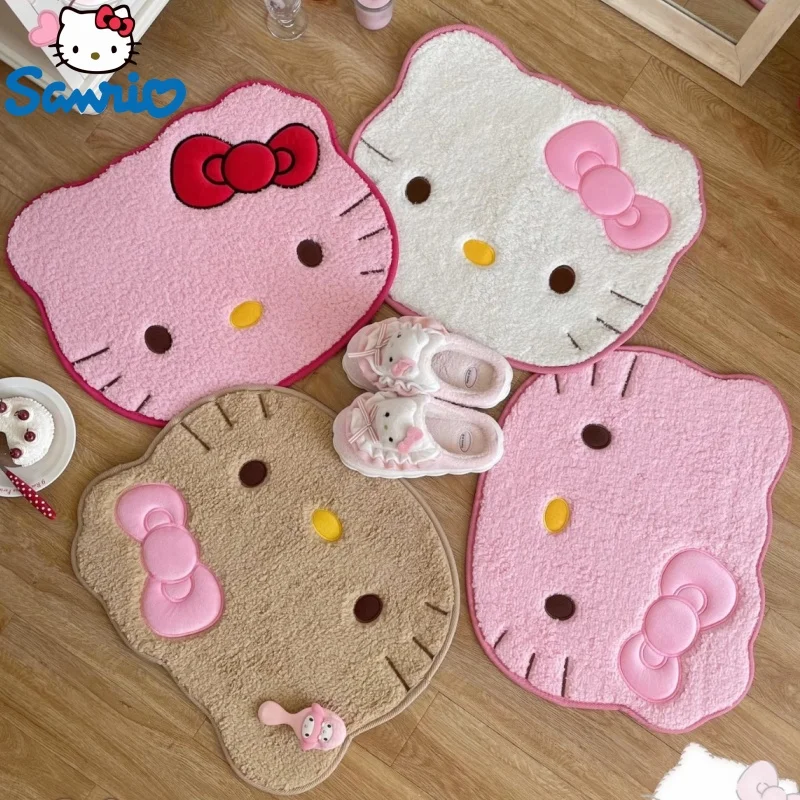 50x60cm Sanrio Anime Hello Kitty Mat Bathroom Non Slip Carpets Soft Car Cushion  Absorbent Quick Drying Bath Mat Room Decor Gift