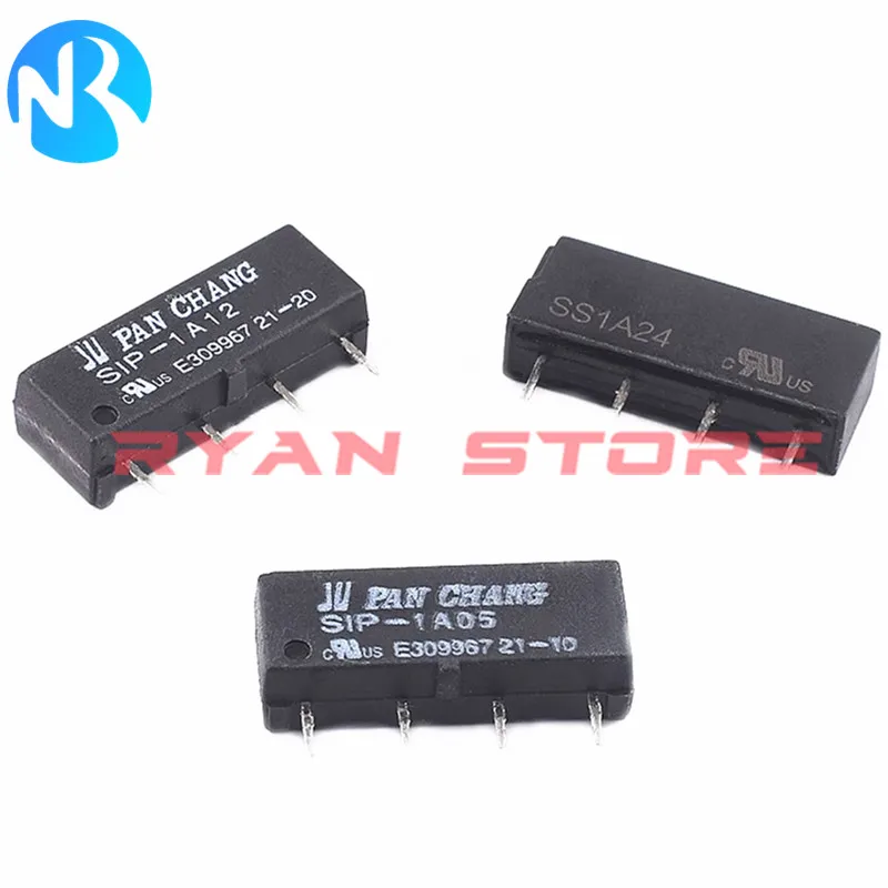 5PCS 100% New Original Reed Relay Switch Module SIP-1A05 SIP-1A12 SIP-1A24 4Pin SS1A24 DC5V 12V 24VDC