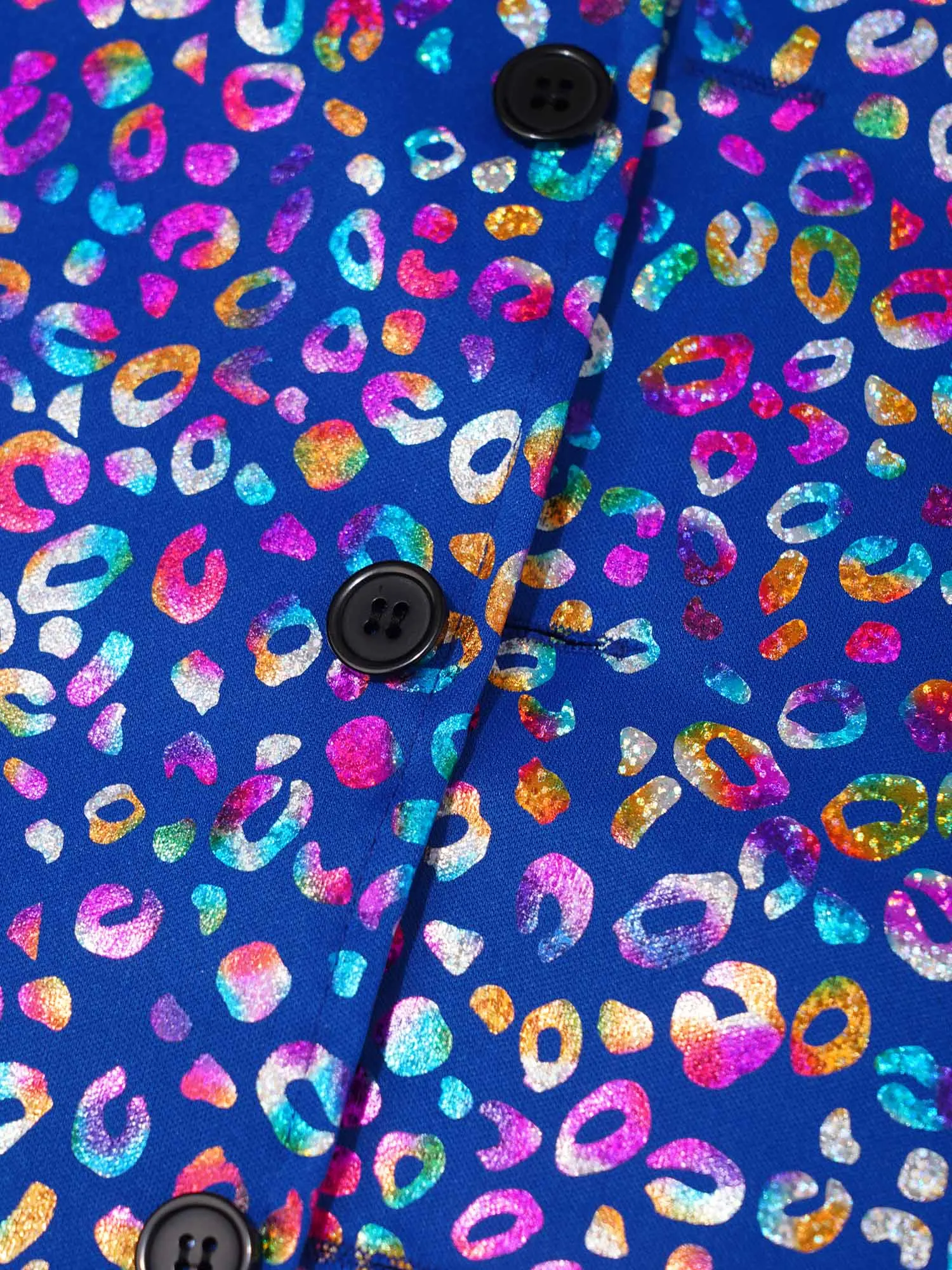 

Kids Girls Boys Disco Dance Jazz Tango Performance Costume Sleeveless Asymmetrical Hem Button Metallic Leopard Vest Dancewear