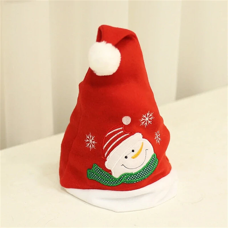 3Pcs Adult Kids Christmas Hats Santa Snowman Reindeer Hat Noel for Festival Christmas Party Xmas Decoration Costume 28x40cm