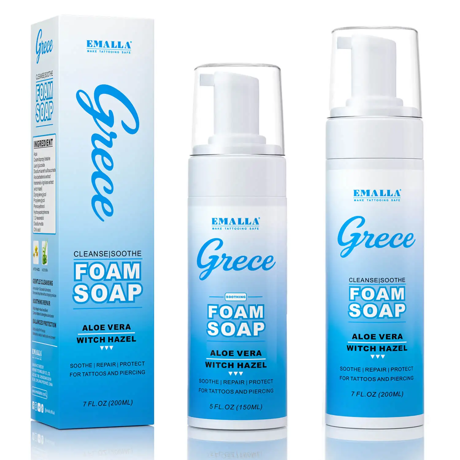 

EMALLA Tattoo Foam Soap Tattoo Cleaning foam Supporting Healthy Skin Environment for Tattoo Preparation & Aftercare Cleansing