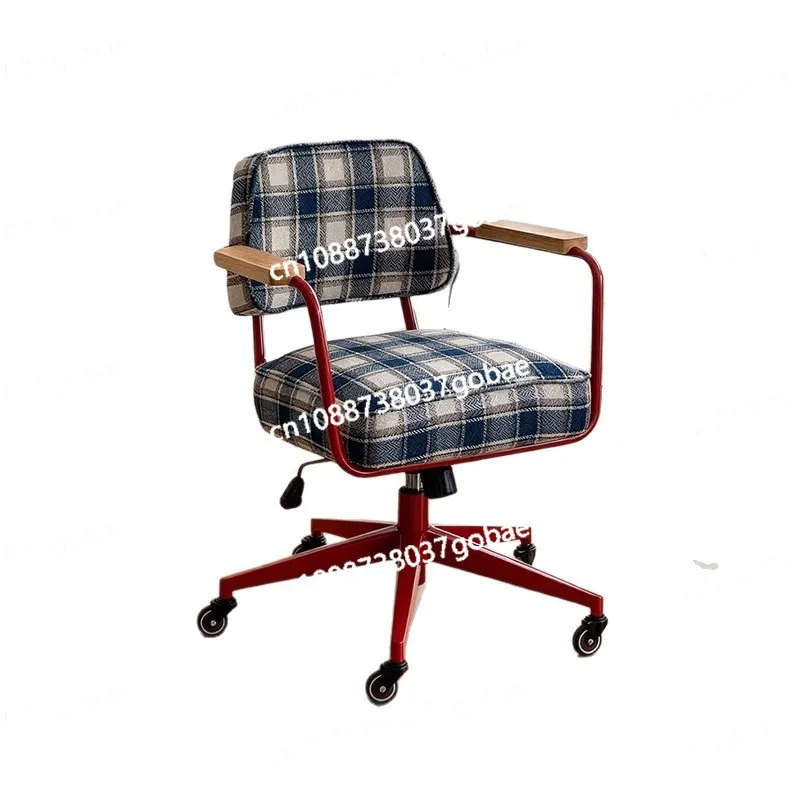 كرسي كمبيوتر قابل للرفع لغرفة المعيشة وغرفة النوم وغرفة الدراسة على الطراز القديم كرسي مكتب حديث للترفيه بذراعين