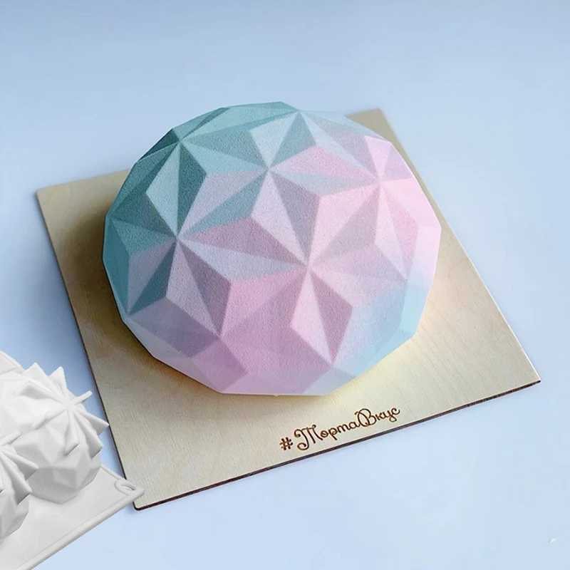 3D Mousse Kuchen Backform Herz Käsekuchen Dessert Diamant Himbeere Silikon Form Kerze Seife Machen Liefert Gebäck Werkzeuge – Detail 15