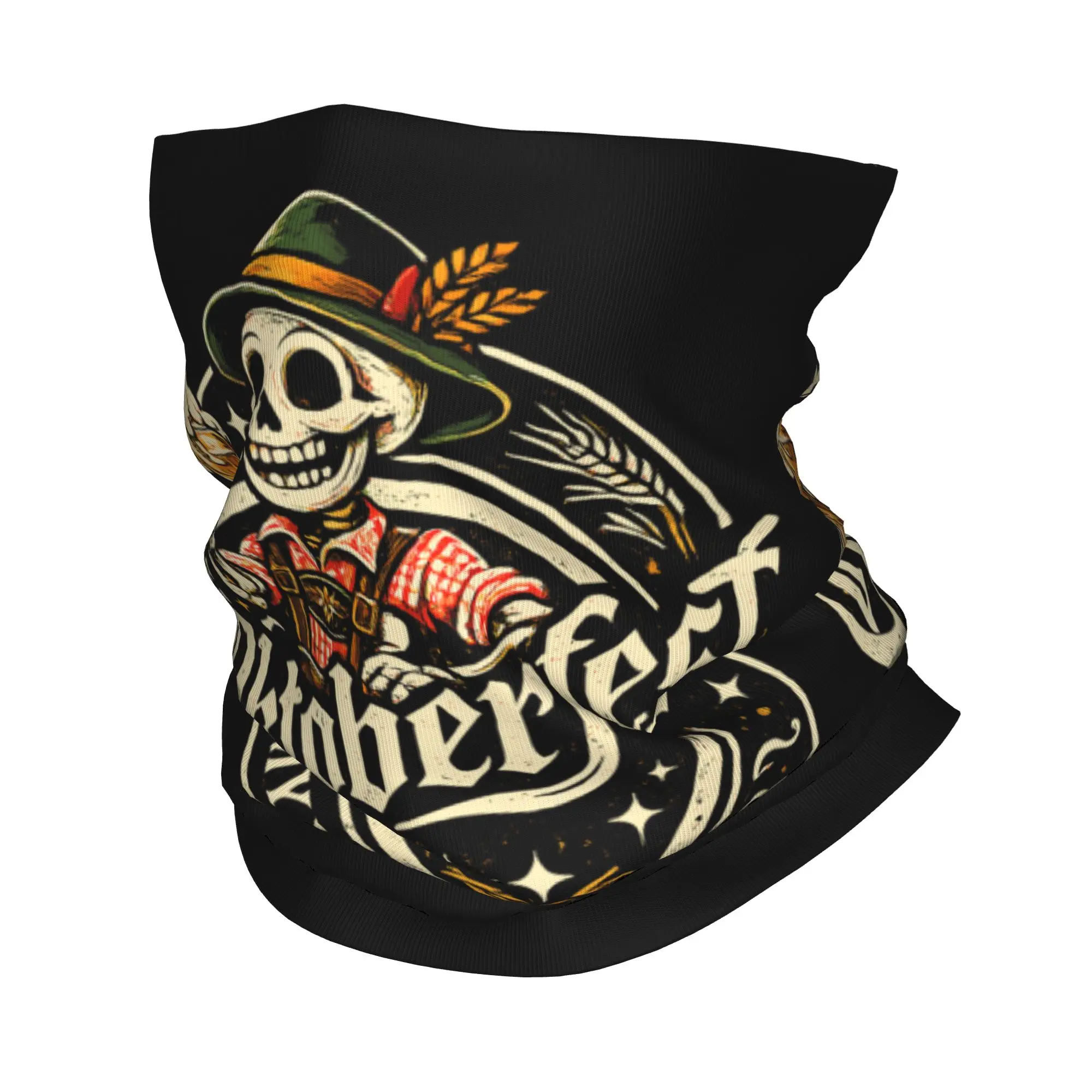 Oktoberfest Prost Skeleton Beer Festival Bandana Neck Cover Print German Balaclavas Magic Scarf Multi-use Headband Running Adult