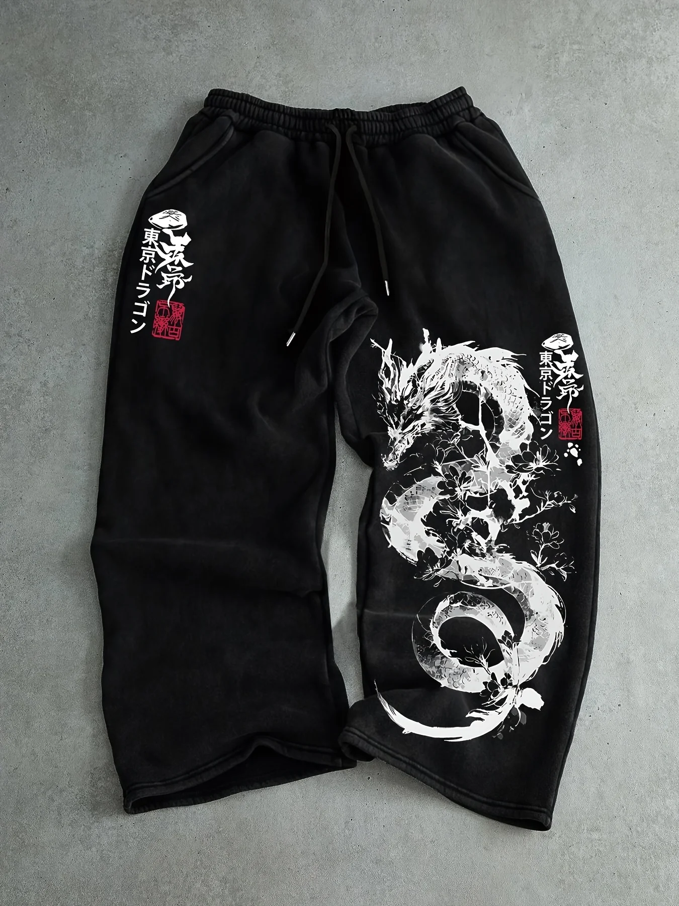 2026 Autumn/Winter Fashion Gothic High Street Dark Thorn Style Angel Outdoor Leisure Running Fitness Loose Cotton Printed Pants