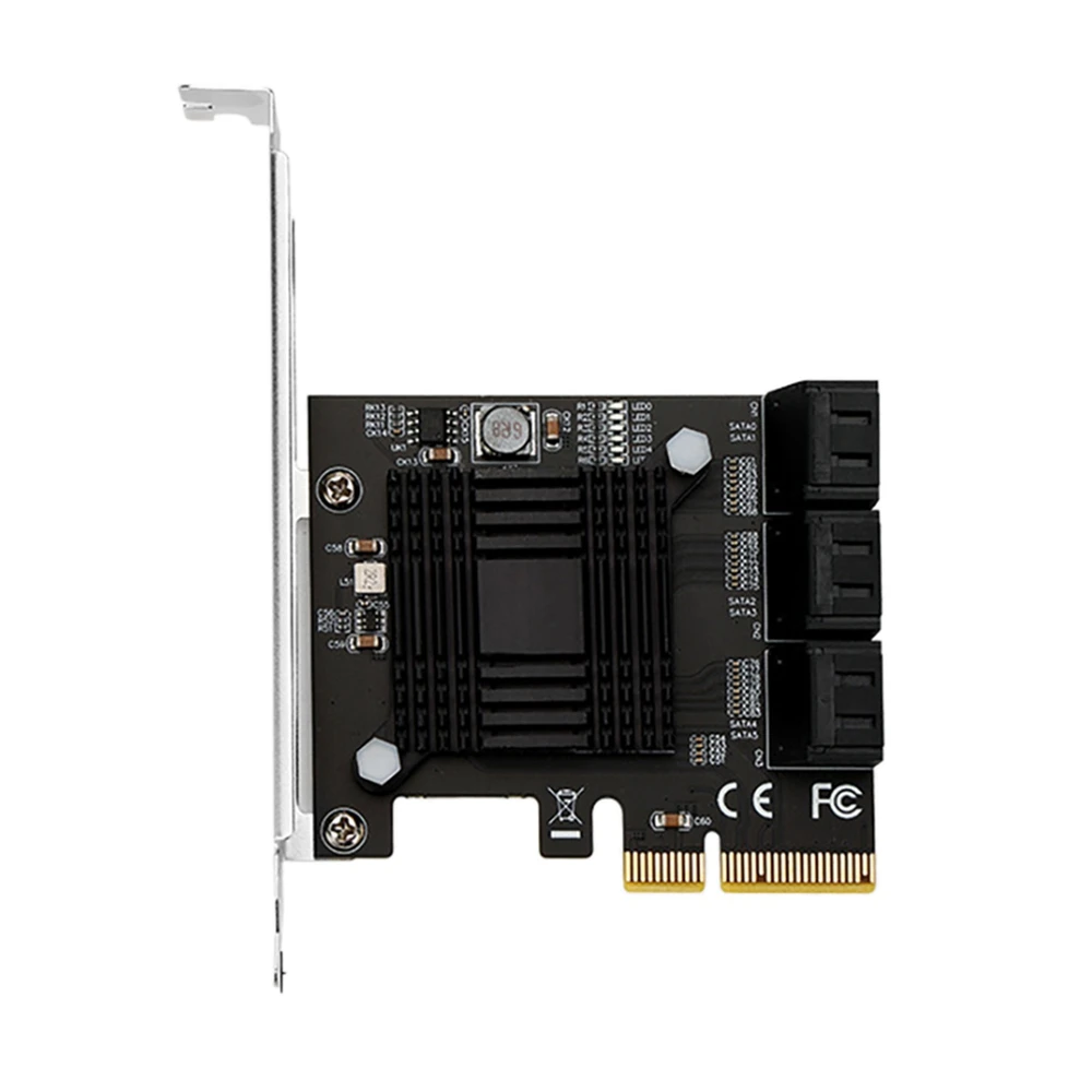 

New PCIEx4 to 6 Port SATA Expansion Card Supports 16T Hard Disk Card Expansion ASM1166