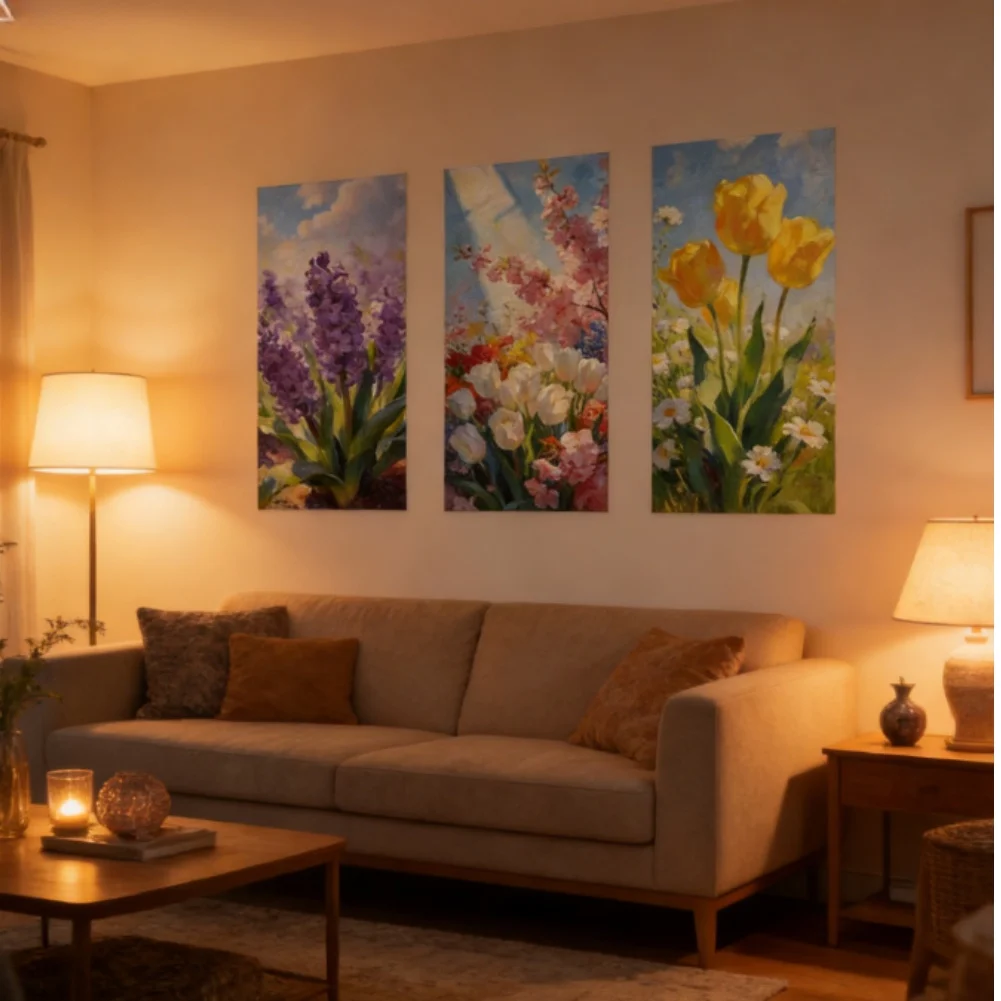 

Набор из 3 наклеек на стену с цветочным узором, современные минималистичные ПВХ-наклейки для декора гостиной и спальни, 30x60 см каждый