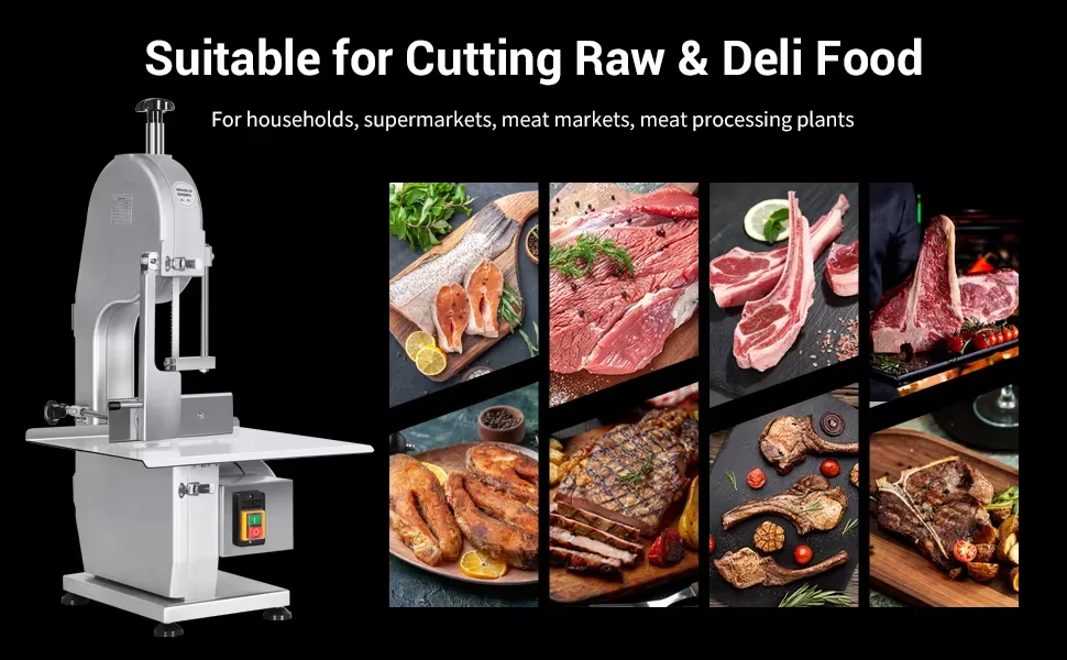 Electric Beef Slicer Automatic Meat Slicer with Adjustable Thickness  Restaurant Use for Frozen Meat Cutting Bone Sawing Machine