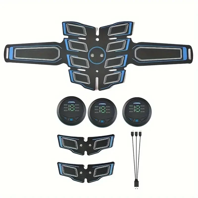 USB Rechargeable Abdominal Muscle Trainer Portable Abdominal Toning Belt Electronic Training Belt Exercise Fitness Equipment