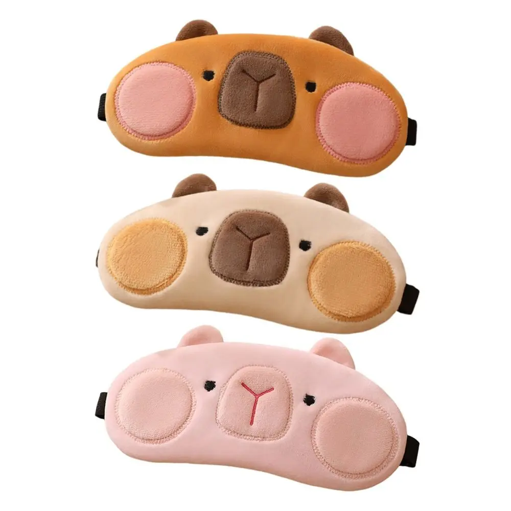 

Cold Hold Compress Kapibala Capybara Sleeping Eyepatch Breathable Reusable Plush Eye Patch Comfort Cooler Cold Gel