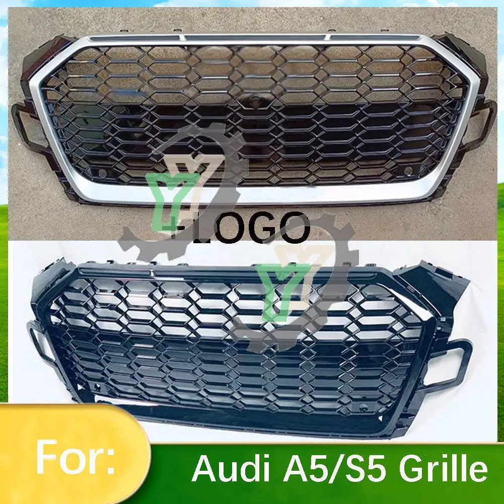 

For Audi A5/S5 2021 2022 2023 Car Front Bumper Grille Centre Panel Styling Upper Grill (Modify For RS5 style)