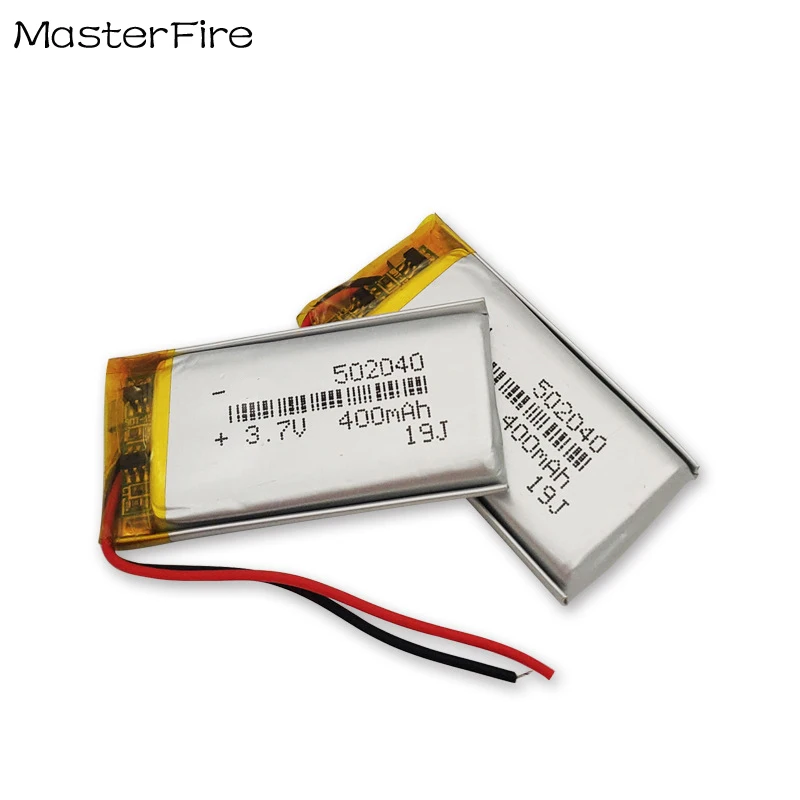 502040 400mah 3.7V Lithium Polymer Battery For Smart Toy Bluetooth Stereo LED Light Headlamp Rechargeable Li-polymer Batteries