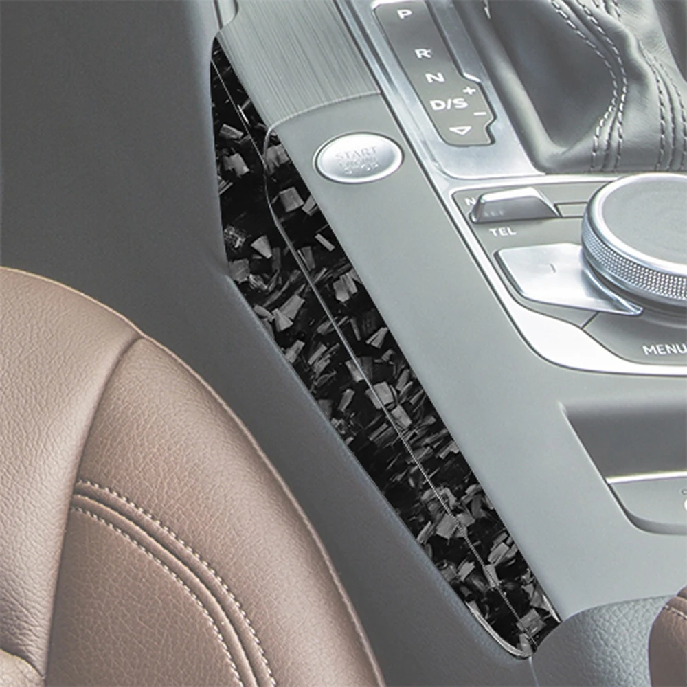 For Audi A3 S3 RS3 8V 2013-2019 Forged Carbon Fiber Center Console Gear Shift Both Side Cover Car Interior Accessories Sticker