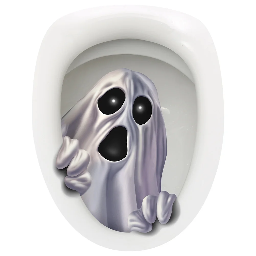 Halloween Stickers 3d Posters Toilet Round Themed Decals Living Room Pvc Hallaween Man