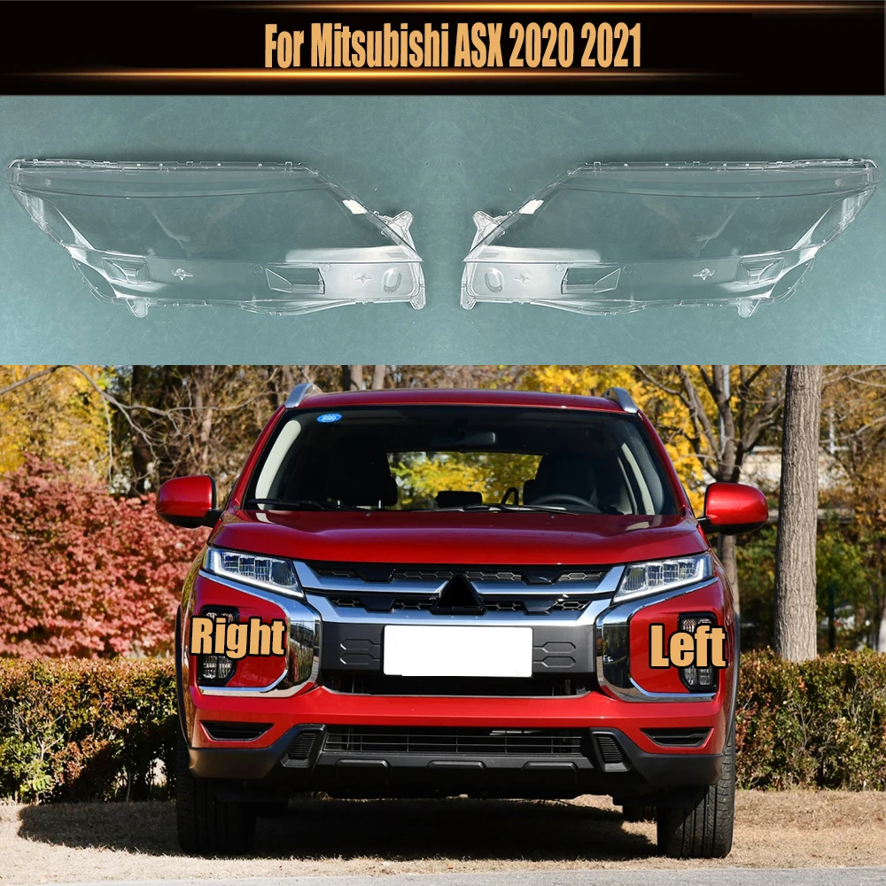 For Mitsubishi ASX 2020 2021 Transparent Lampshade Lamp Shade Front Headlight Shell Headlight Cover Lens Plexiglass