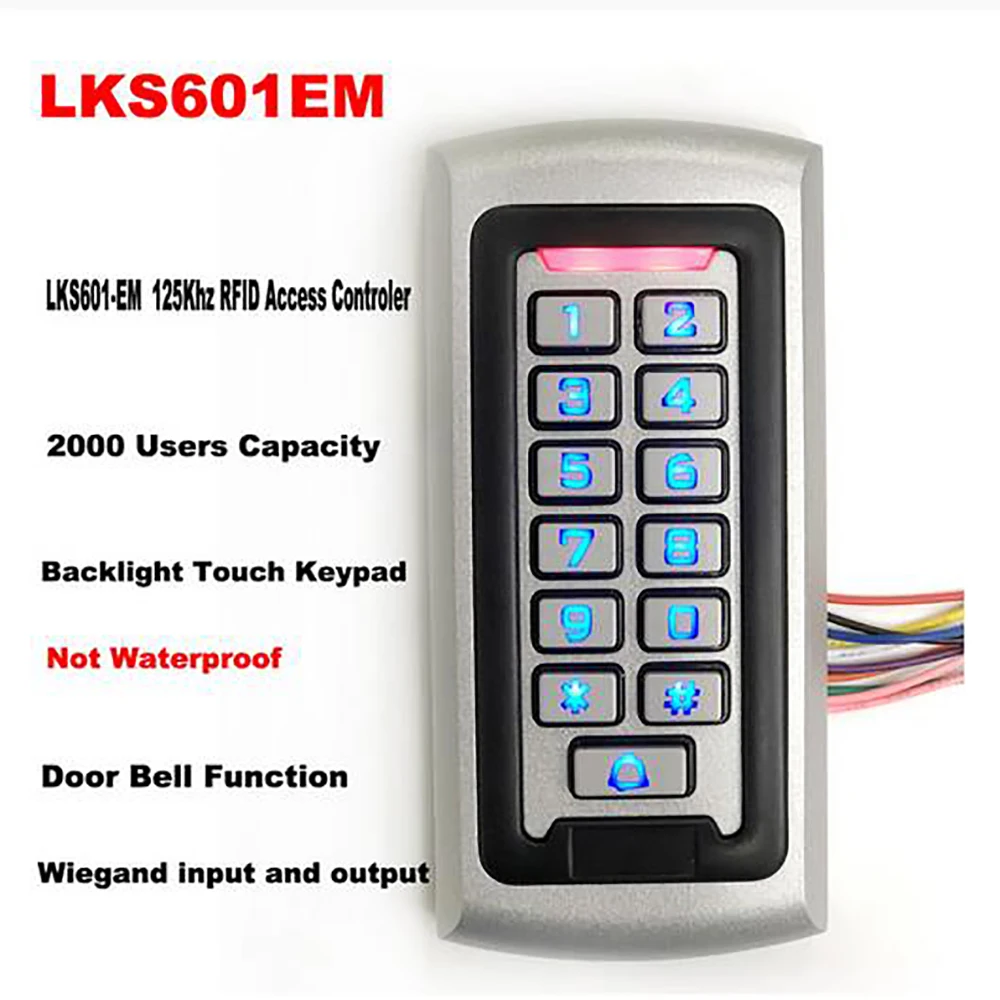 

IP68 Waterproof Backlight 125Khz RFID IP68 Waterproof Standalone Access Control Reader Keypad 2000 Users door opener