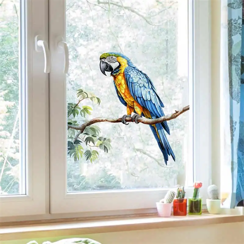 

Watercolor Macaw Wall Sticker Bathroom Toilet Decor Living Room Cabinet Refrigerator Home Decoration Decals S500