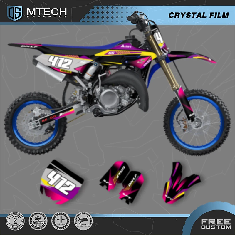 DSMTECH Custom Decals Graphics Stickers Kits for YAMAHA YZ65 2018-2023 Number Name Custom 006