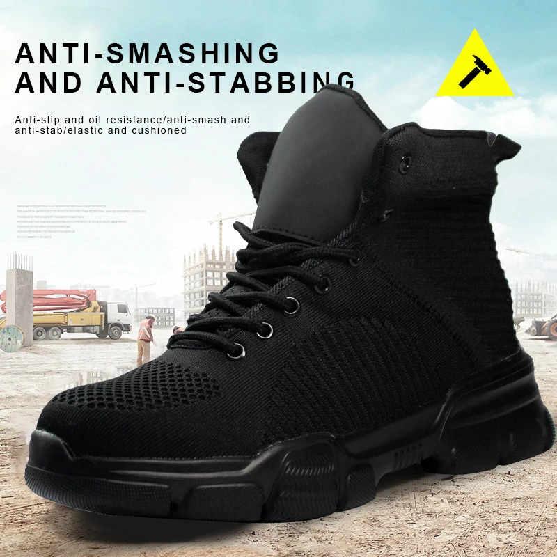 Indestructible Men Boots Safety Shoes Men Work Safety Boots Outdoor Work Boots Anti-smash Anti-puncture Work Shoes Desert Boots