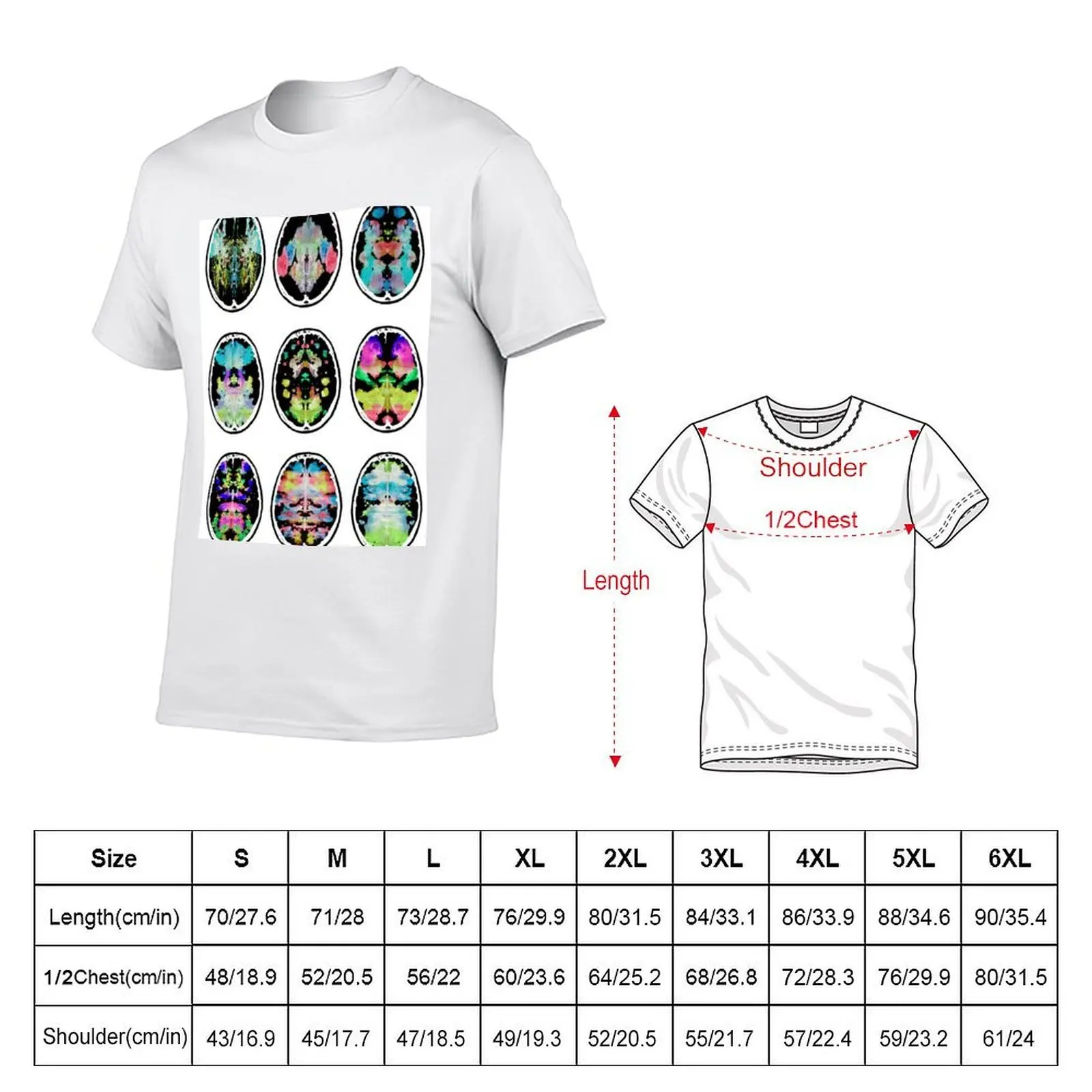 Rorschach inkblot fMRI Scan 9a Inverted T-Shirt tees rapper graphic tees Men's clothing