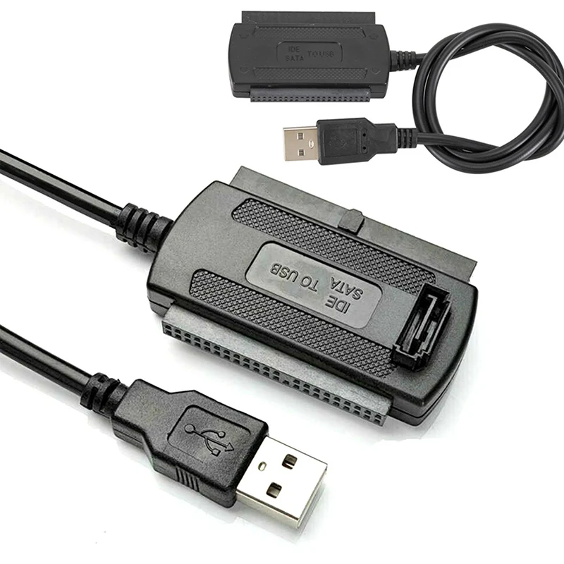 Kabel konverter adaptor SATA ke IDE, USB 2.0 ke IDE untuk 2.5 3.5 inci Hard Drive HD 1 buah