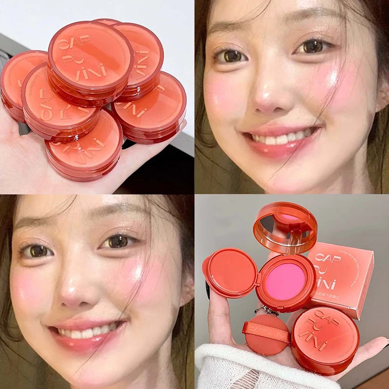 Cappuvini-crema de colorete suave y liso, color brillante, Color en expansión, hidratante de larga duración, tinte para mejillas, colorete facial, pigmento alto