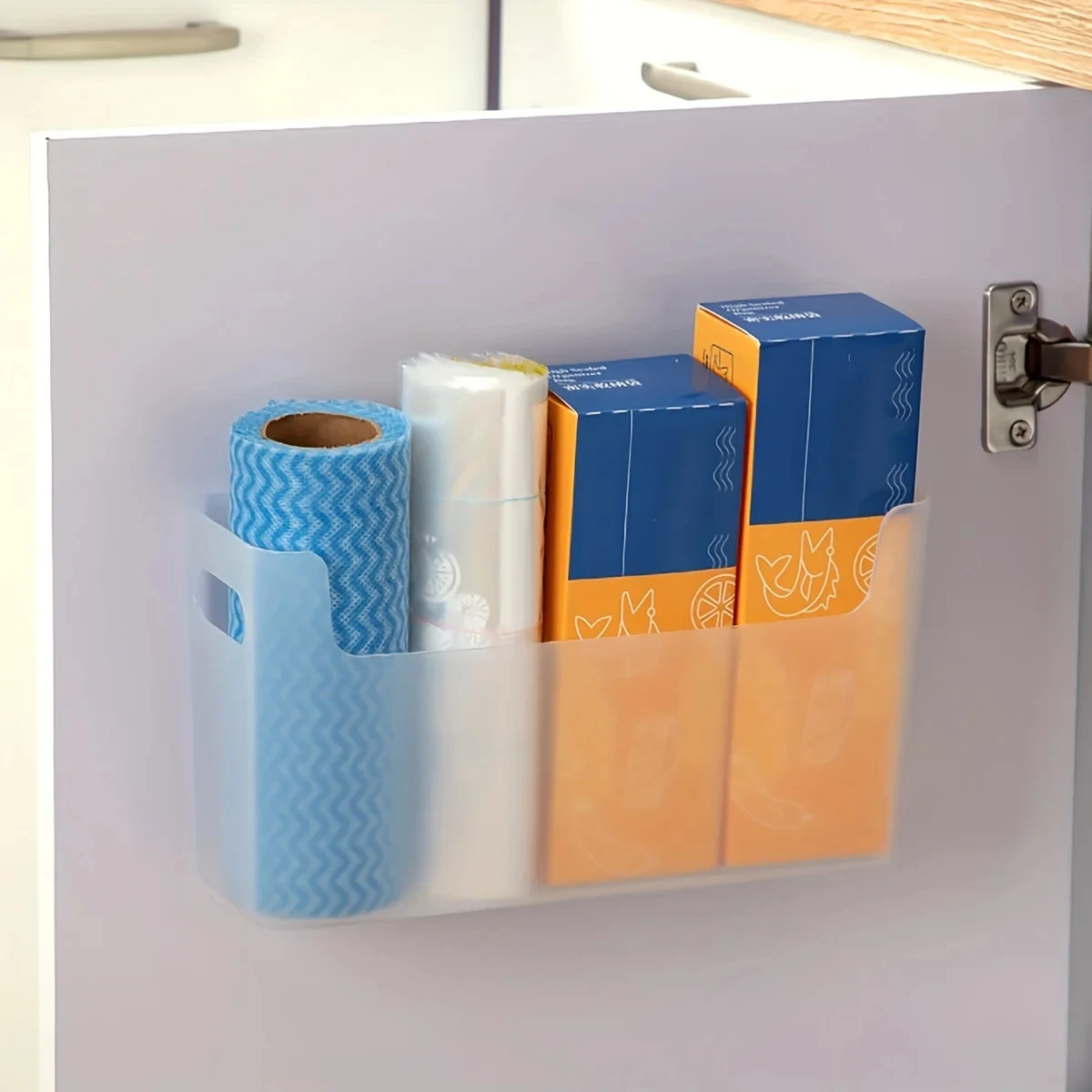 Kitchen Wall Mounted Cabinet Door Preservation Film Preservation Bag Storage Rack