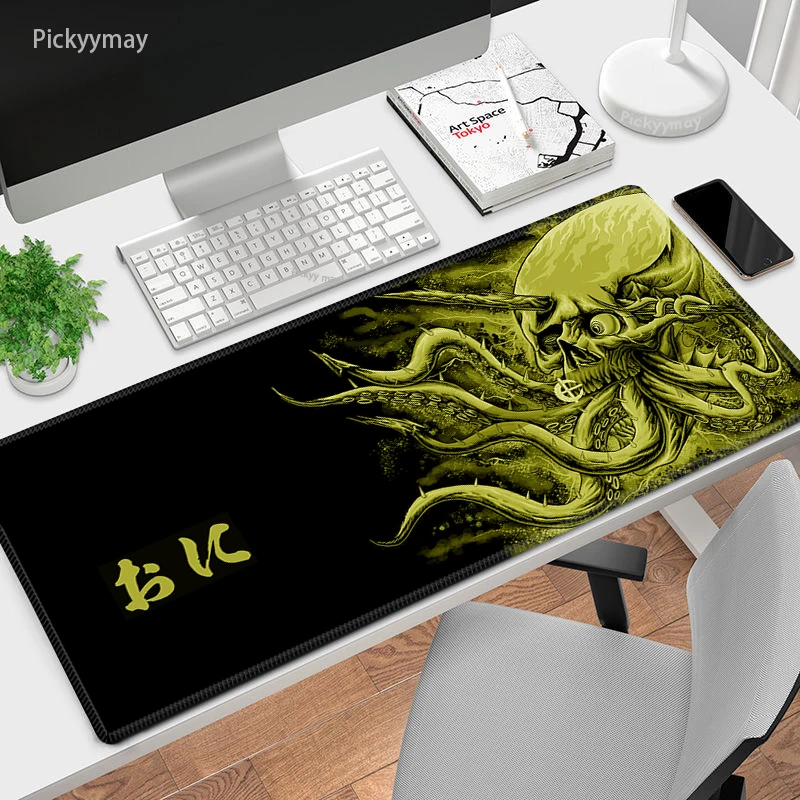 Imagem -02 - Polvo Grande Mouse Pad 100x50cm Grande Computador Mousepads Monstro Arte Mousepad Grande Tapete de Teclado Gamer Mouse Pads Esteiras de Mesa