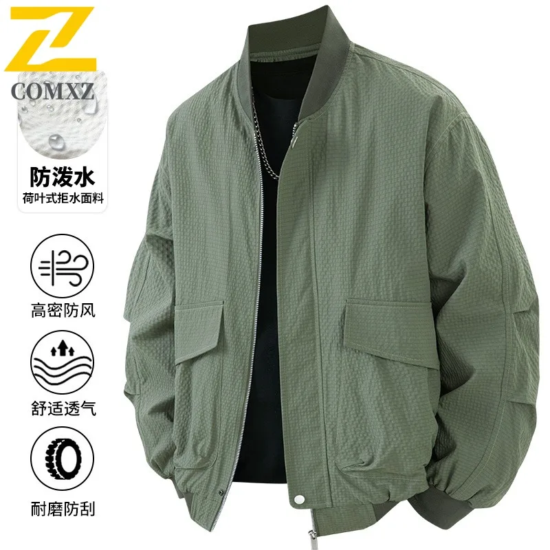 

COMXZ мужские куртки 2025 классический дизайн с воротником-стойкой, ветрозащитная куртка для скалолазания, универсальная легкая осенняя одежда для приключений