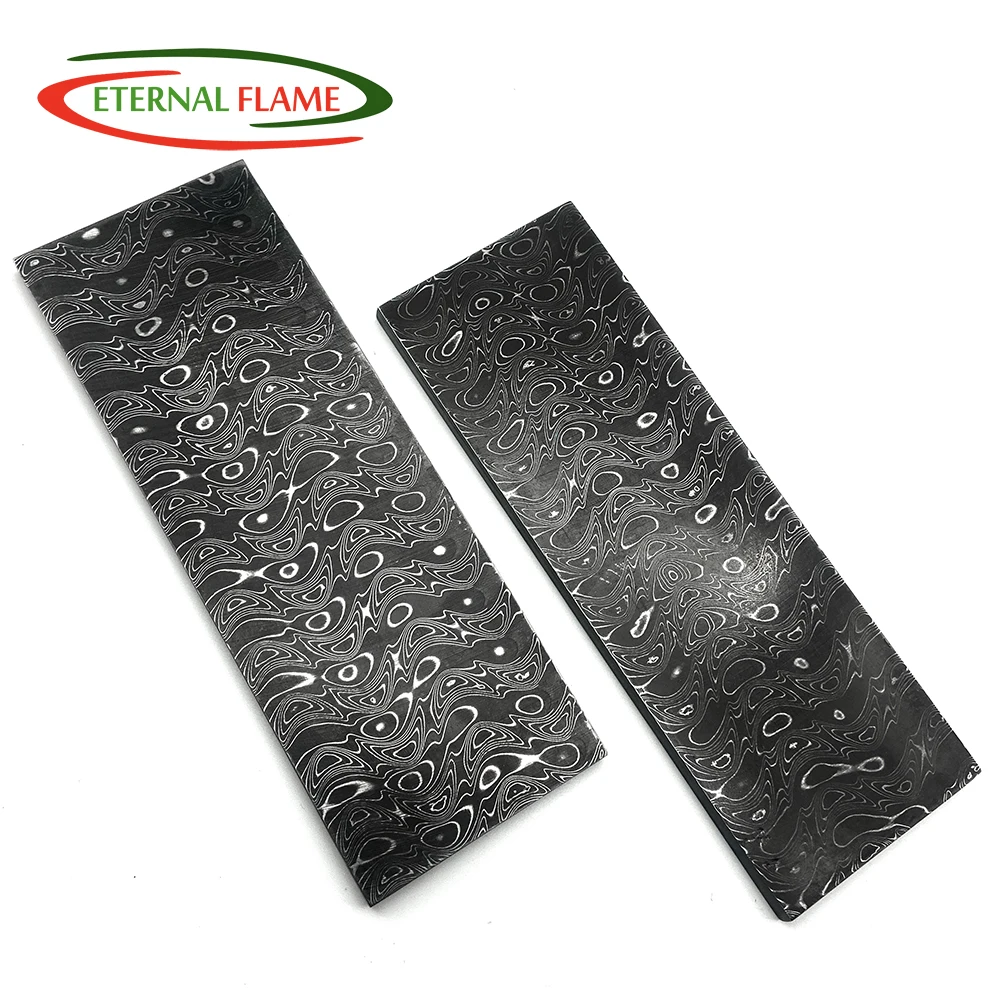 Damascus Billet Blanks Knife Steel DIY Knife Making Thick Material Stainless Steel Plate Has Been Heat Treatment 61±0.5HRC