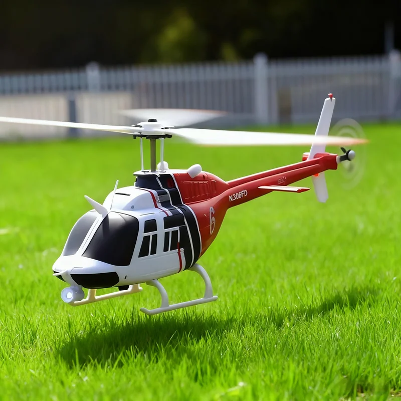 Helikopter bojowy model drona RC C138 Bell 206, wysoka symulacja, realistyczny model, zdalnie sterowany, zabawka odpowiednia na prezenty urodzinowe dla chłopców.