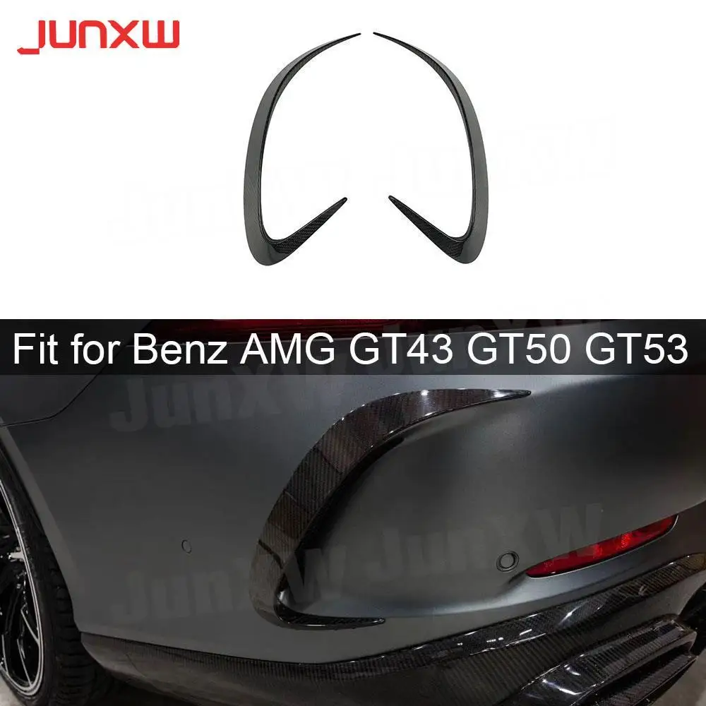 

2PCS/SET Dry Carbon Fiber Rear Bumper Trunk Air Vent Trim Splitters For Benz AMG GT43 GT50 GT53 2019 2020 Canard Spoiler FRP