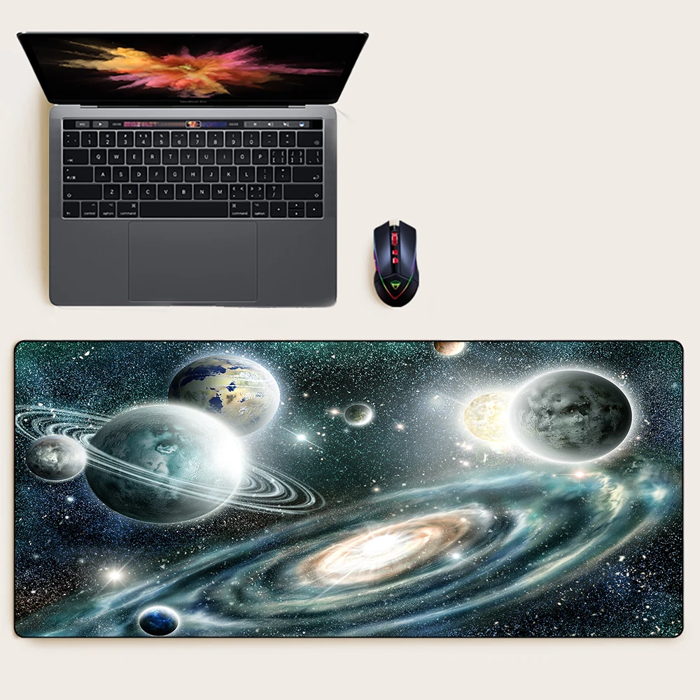 Starry Sky Colorful Clouds Gift, Large Keyboard and Mouse Pad, Laptop Non-slip Mat, Desk Decoration Washable Computer Desk Mat