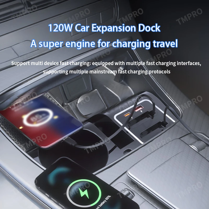 Suitable for 2021-2023 Mercedes-Benz E-Class cup holder PD QC fast charging dock USB Type-C hub in-car modification accessory