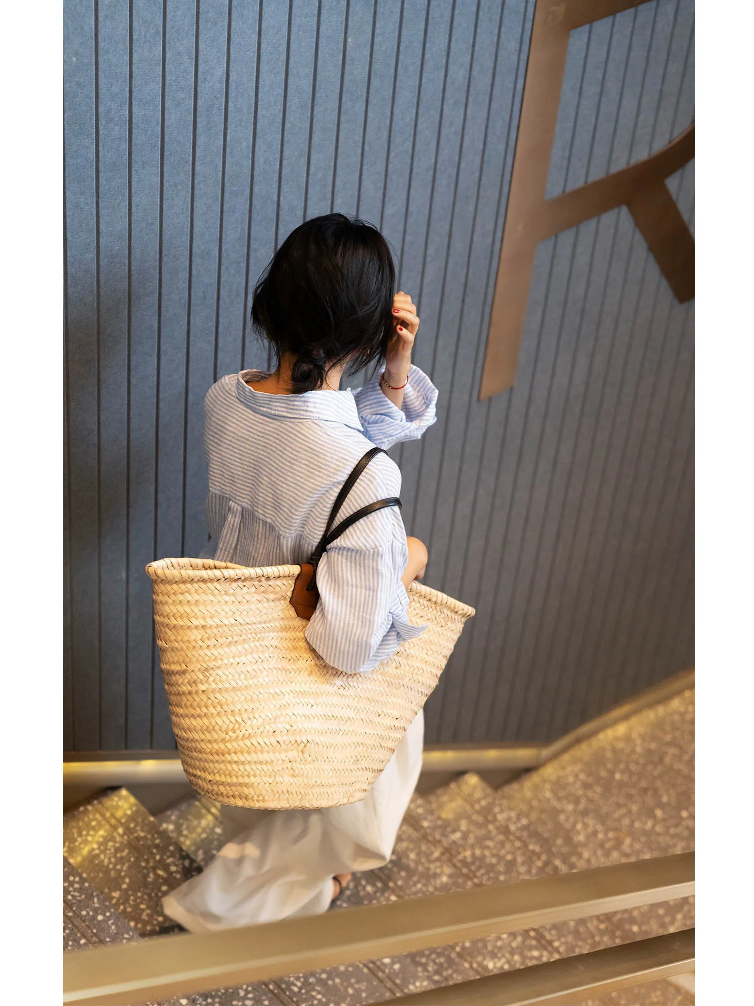 

Ele Loose Fit Linen irt Striped Pattern Breathable Comfortable Women's Casual Sle Long Sve Summer Faion 40430