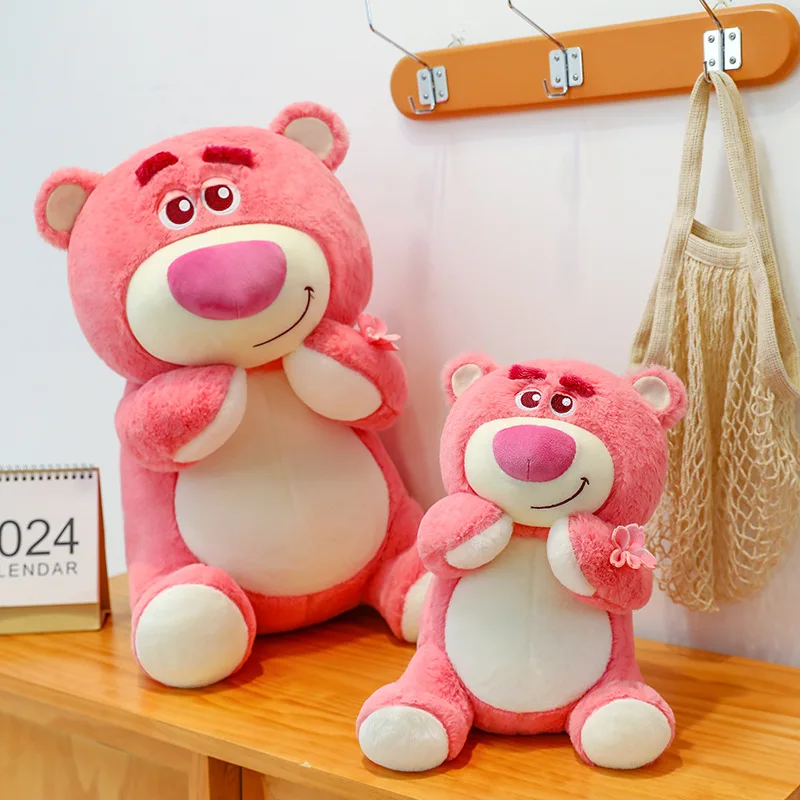 Disney SAKURA สตรอเบอร์รี่หมีตุ๊กตาหมีตุ๊กตาหมีน่ารักตุ๊กตา Rag ตุ๊กตาหมีสีชมพูตุ๊กตา