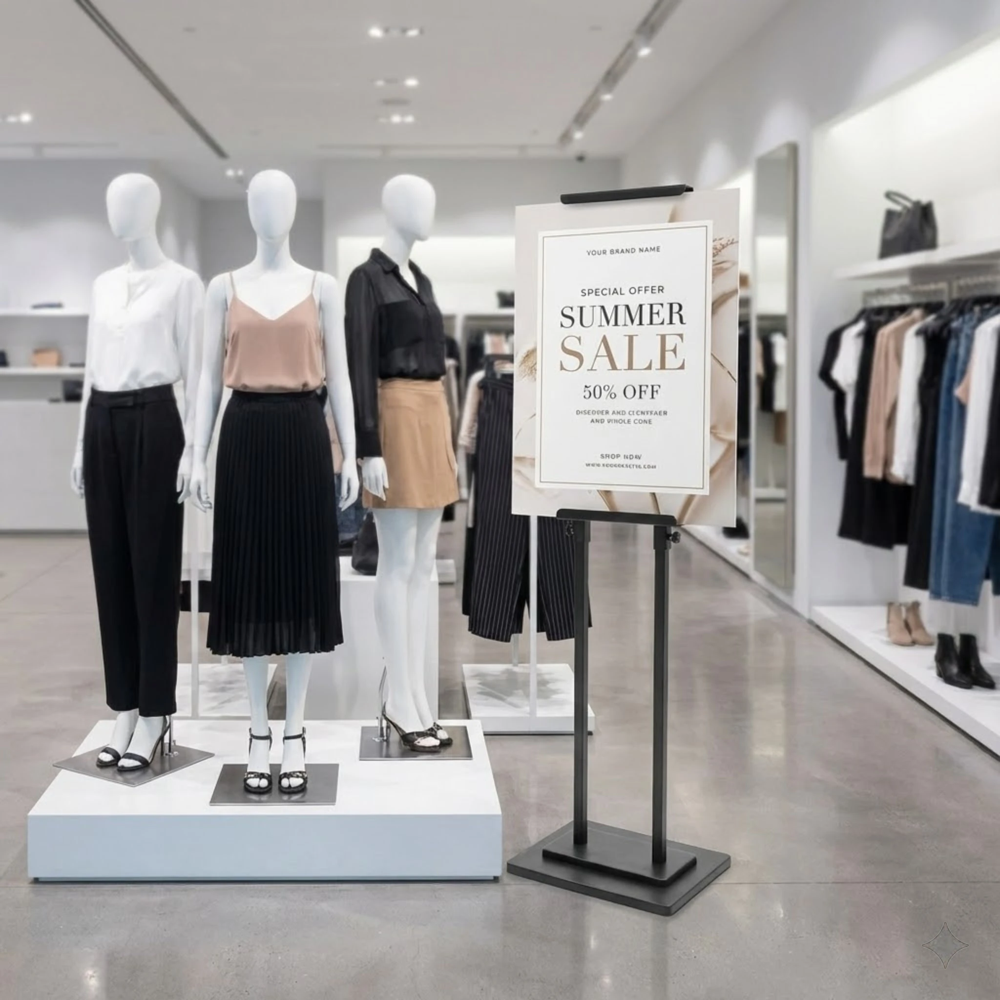 

71" Black Pedestal Poster Sign Holder Floor Standing Display Rack Outdoor Indoor