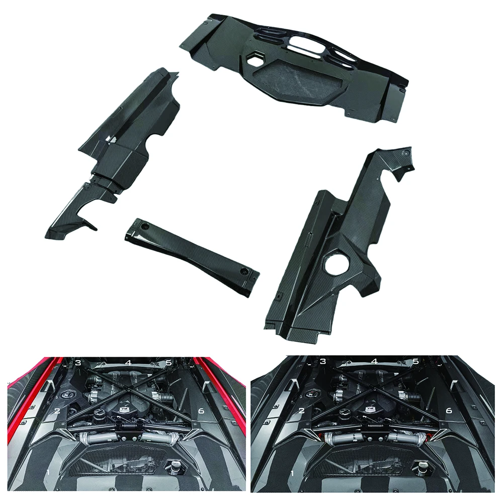 For  Aventador - OEM 3K Dry Carbon Fiber Engine Bay Cover