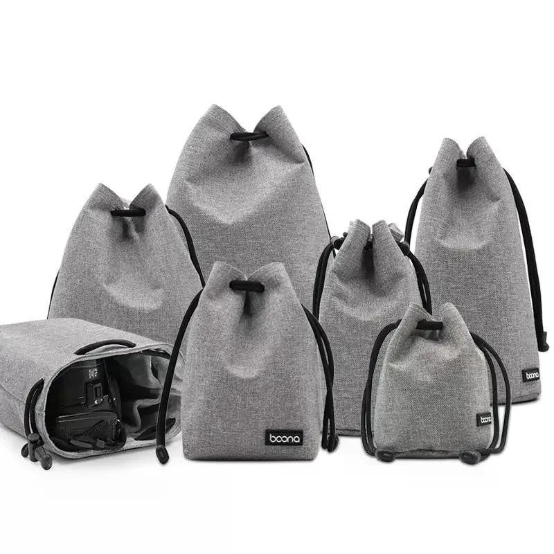 Digital SLR Camera Bags Lens Photography Bag Waterproof Camera Storage Bag Drawstring Stitching