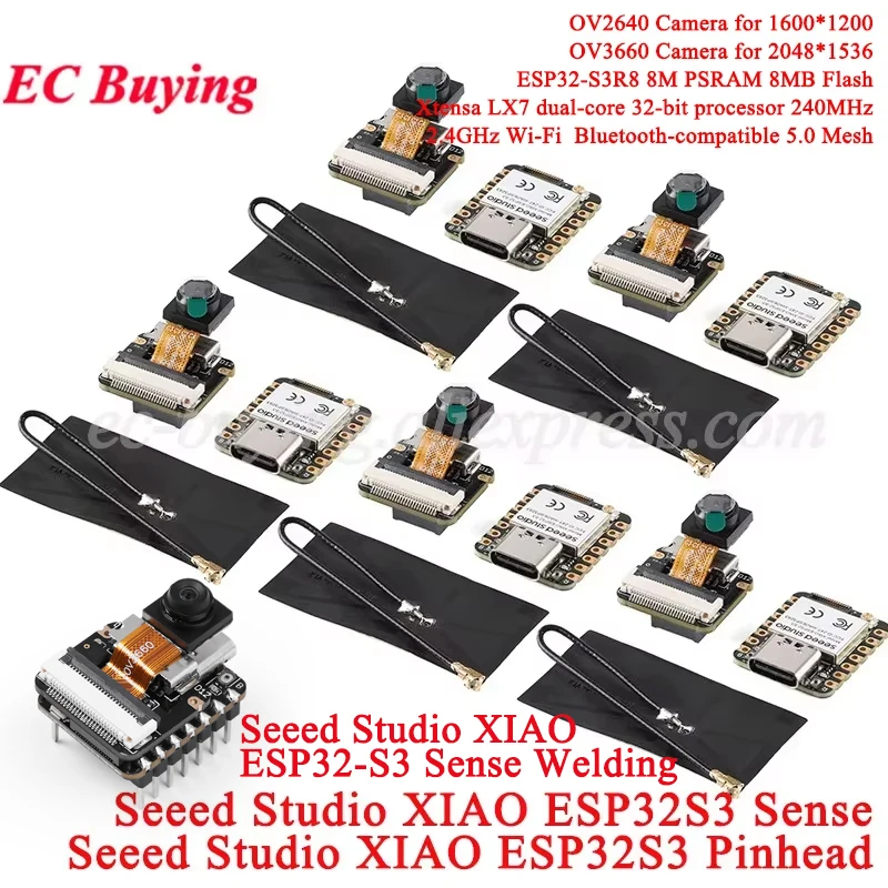 1 szt.-10 szt. Seeed Studio XIAO ESP32S3 Sense Seeeduino ESP32-S3 2.4G WiFi BLE Mesh 5.0 Wi-Fi OV2640 Moduł kamery OV2640 dla Arduino