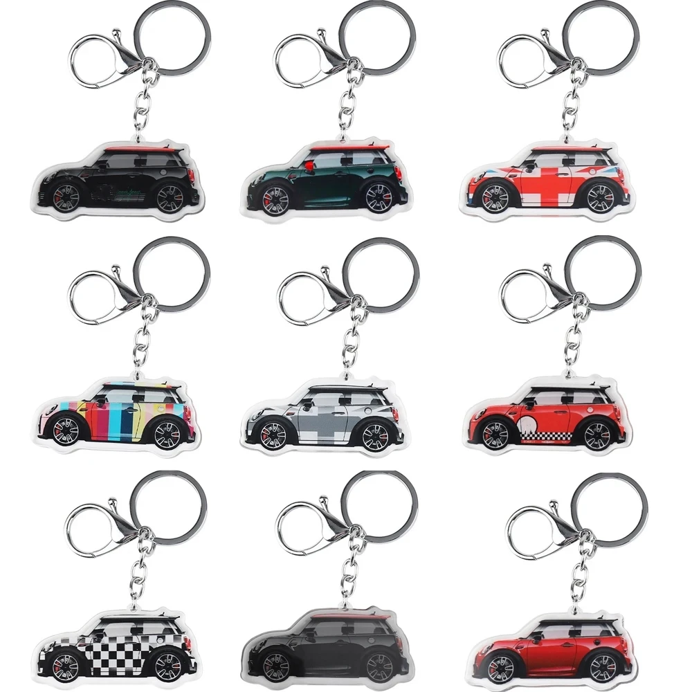 For Mini Cooper F55 F56 R55 R56 R60 Car Styling Keychain Creative Key Ring Cute Car Decoration Accessories Trinket Gift Keyrings