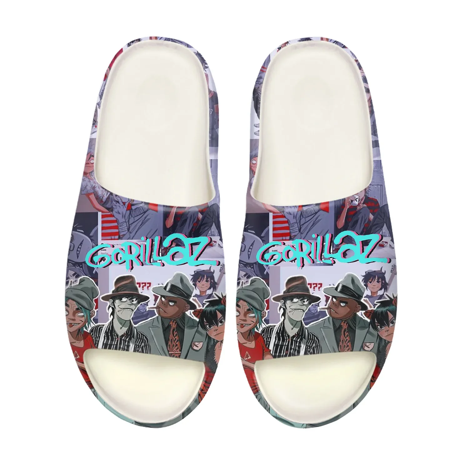 Gorillaz Band Soft Sole Sllipers Home Clogs Step on Water Shoes Mens Womens Teenager Customize Bathroom Beach on Shit Sandals