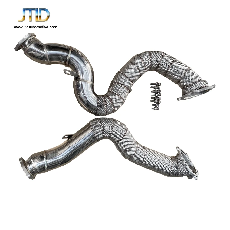 

Catless Exhaust Downpipe For Audi S6 RS6 S7 RS7 C7 A8 S8 D4 4.0 TFSI 2012+ With Heat Shield and catless