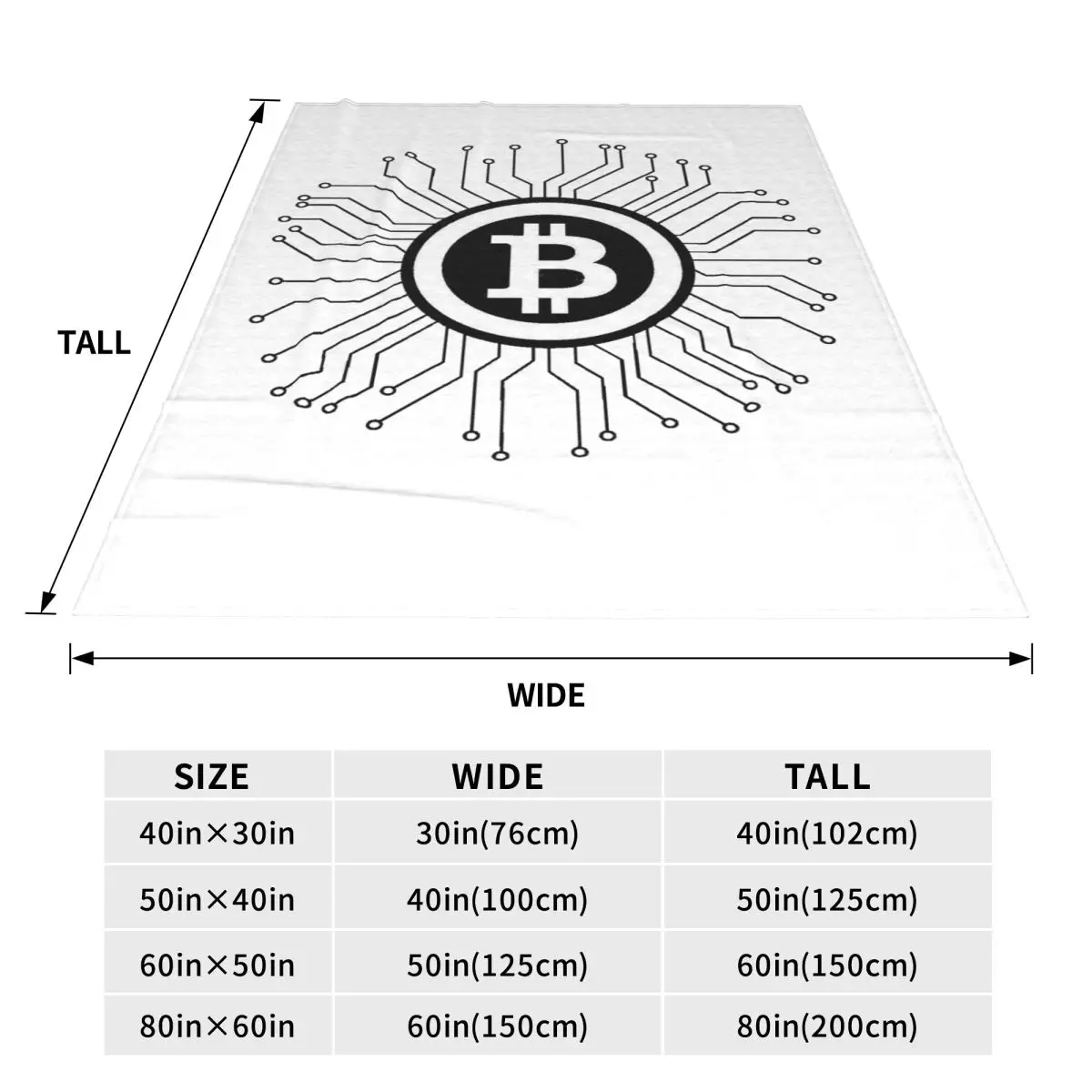 Bitcoin BTC Crypto Currency Blanket Soft Warm Flannel Throw Blanket Bedspread for Bed Travel Home Couch