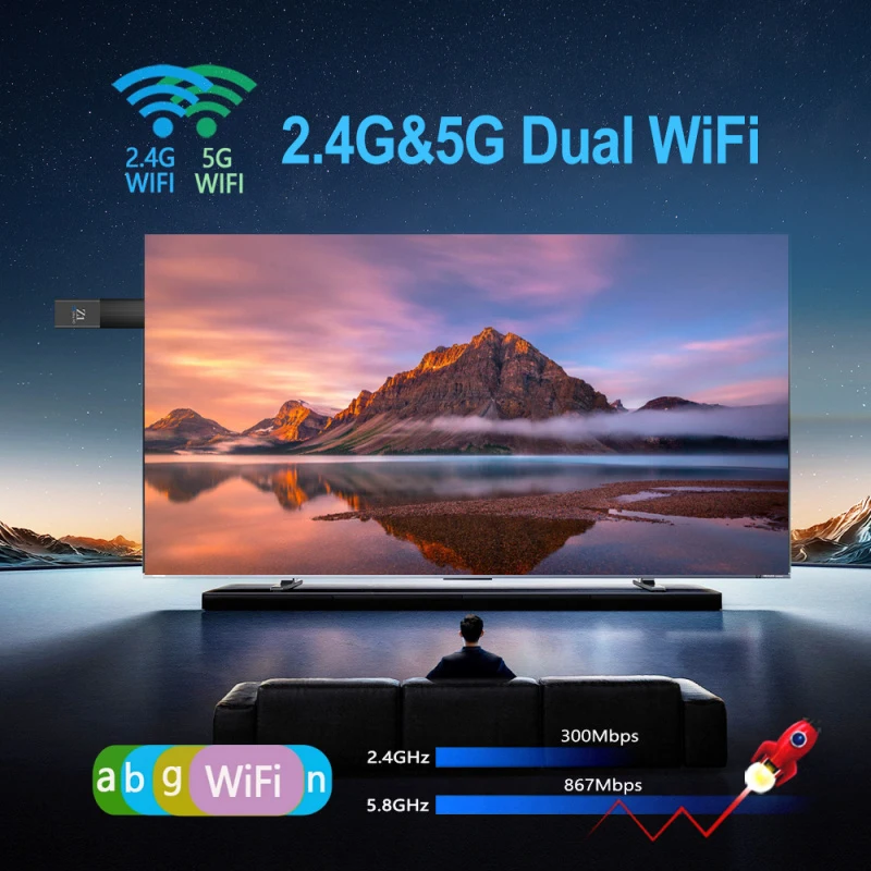 New Smart TV Stick Z1 Android 15 Support Ultra HD BT5.0 Dual 2.4/5G H313 Streaming Media Player BT 5.0 Video Decoding iptv view 5